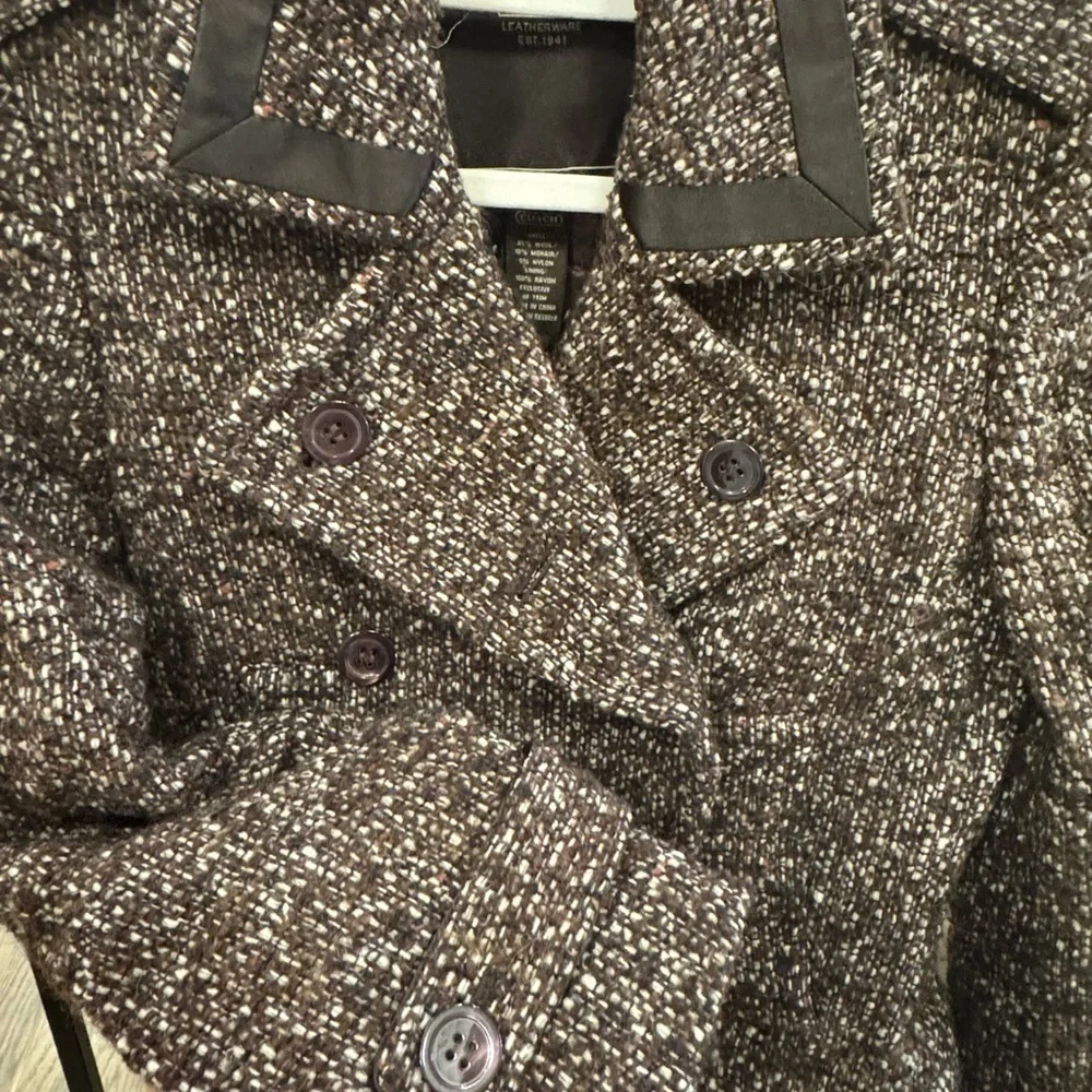 Coach Women's Textured Brown Coat/blazer